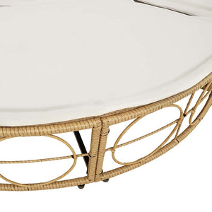 Lettino Prendisole Esterno Tetto e Cuscini in Polyrattan 4108235