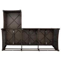 Divano Reclinabile Giardino con Cuscini a L Marrone Polyrattan 4108239