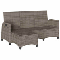 Divano Giardino Reclinabile a L con Cuscini Grigio Polyrattan 4108240
