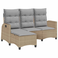 Divano da Giardino Reclinabile con Cuscini a L Beige Polyrattan 4108241