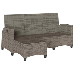 Divano Giardino Reclinabile a L con Cuscini Grigio Polyrattan 4108244