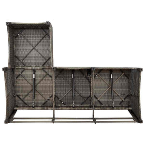 Divano Giardino Reclinabile a L con Cuscini Grigio Polyrattan 4108244
