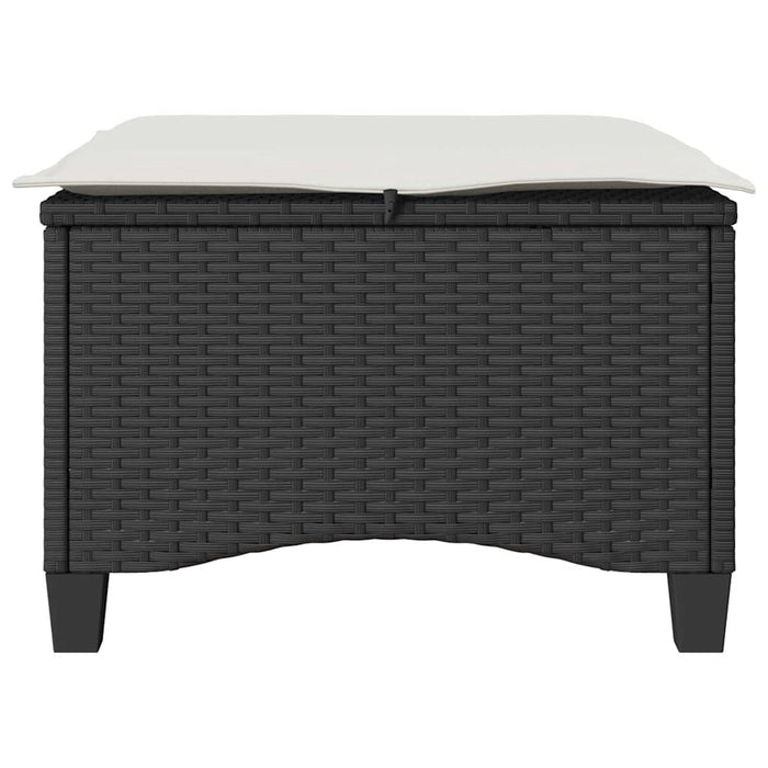vidaXL Sgabelli Giardino con Cuscini 2 pz Nero 55x55x36 cm Polyrattan