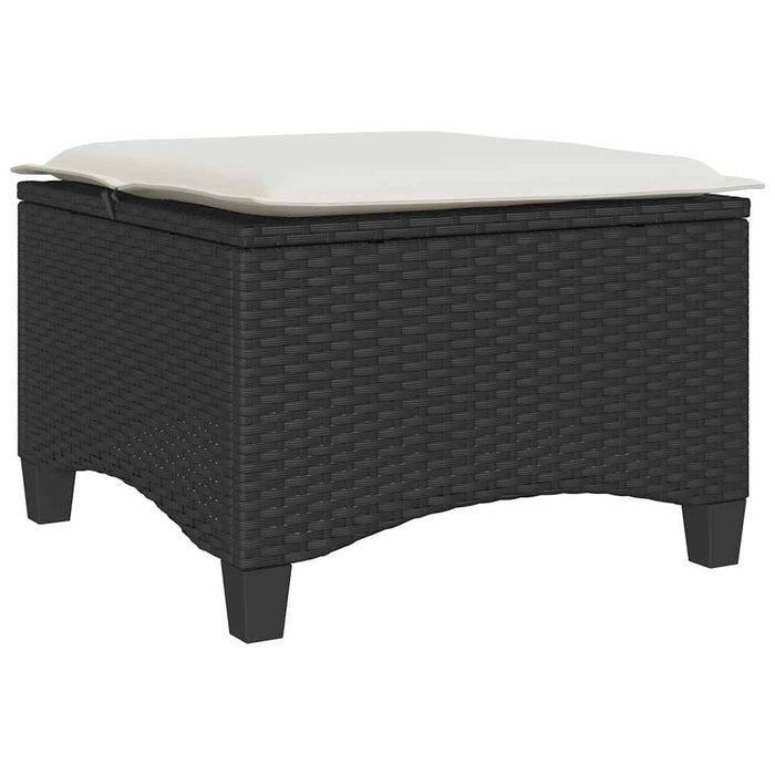 vidaXL Sgabelli Giardino con Cuscini 2 pz Nero 55x55x36 cm Polyrattan