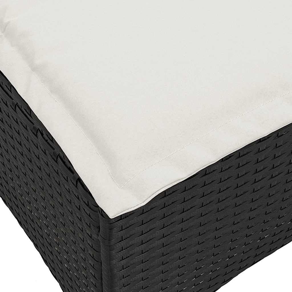 vidaXL Sgabelli Giardino con Cuscini 2 pz Nero 55x55x36 cm Polyrattan