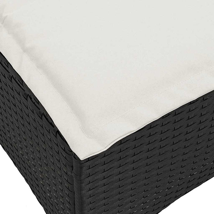 vidaXL Sgabelli Giardino con Cuscini 2 pz Nero 55x55x36 cm Polyrattan