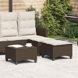 vidaXL Sgabelli Giardino con Cuscini 2pz Marrone 55x55x36cm Polyrattan