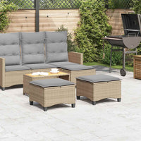 Sgabelli Giardino con Cuscini 4pz Beige 55x55x36 cm Polyrattan