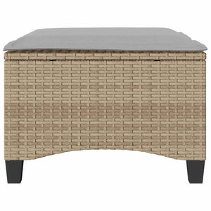 Sgabelli Giardino con Cuscini 4pz Beige 55x55x36 cm Polyrattan