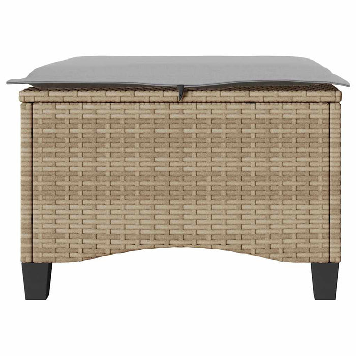 Sgabelli Giardino con Cuscini 4pz Beige 55x55x36 cm Polyrattan