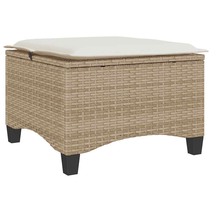 vidaXL Sgabelli Giardino con Cuscini 4pz Beige 55x55x36 cm Polyrattan