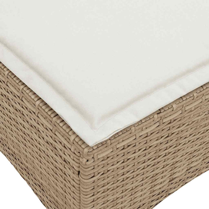 vidaXL Sgabelli Giardino con Cuscini 4pz Beige 55x55x36 cm Polyrattan