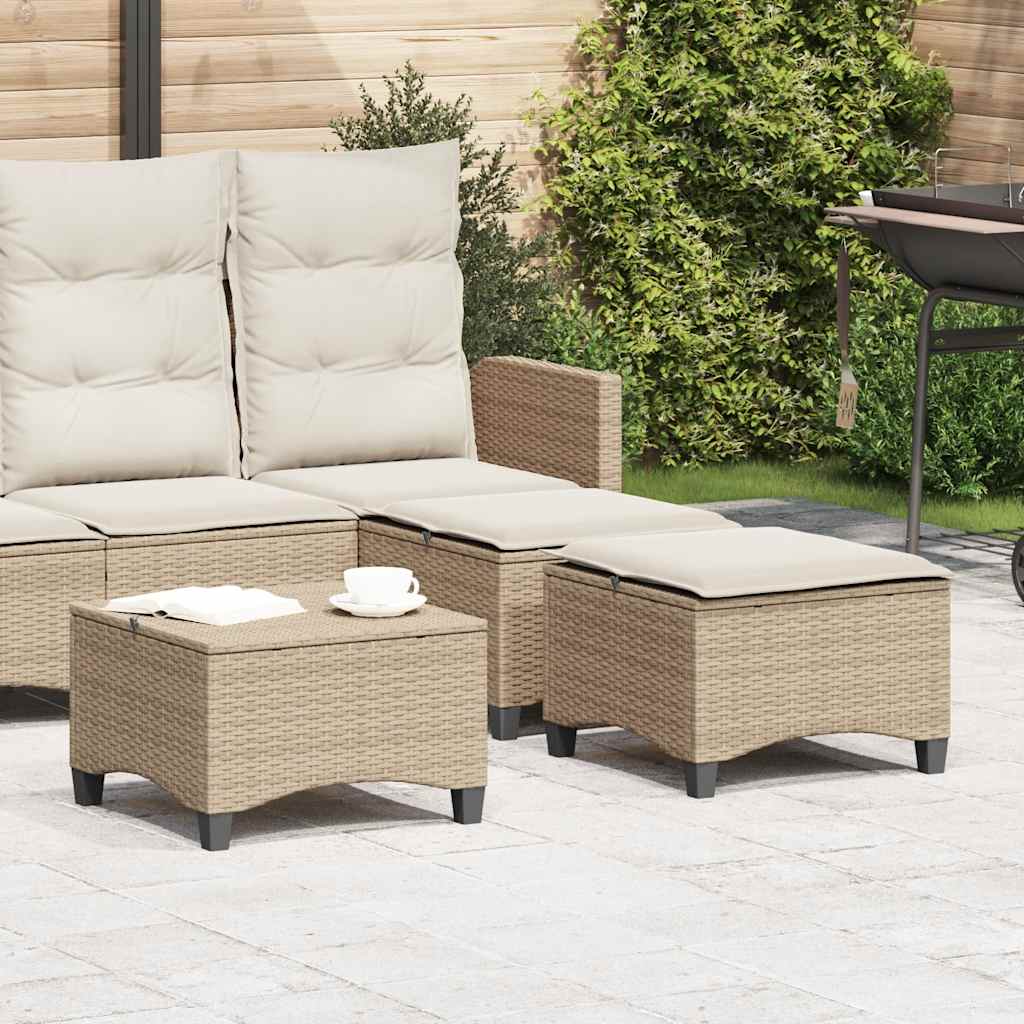 vidaXL Sgabelli Giardino con Cuscini 4pz Beige 55x55x36 cm Polyrattan