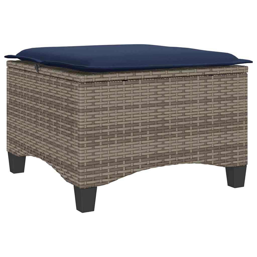vidaXL Sgabelli Giardino con Cuscini 2 pz Grigio 55x55x36cm Polyrattan