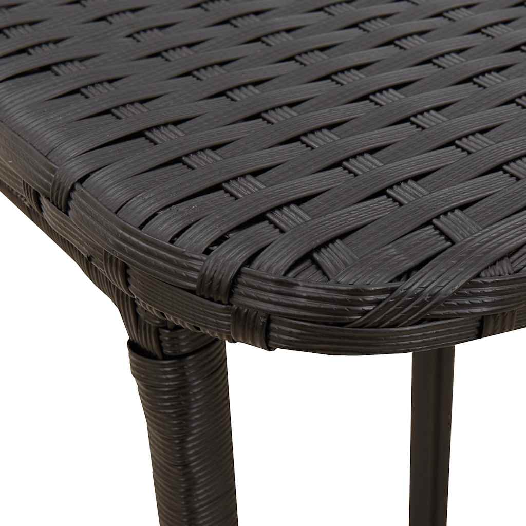 Tavolo da Giardino Pieghevole Nero 90x51x75 cm in Polyrattan