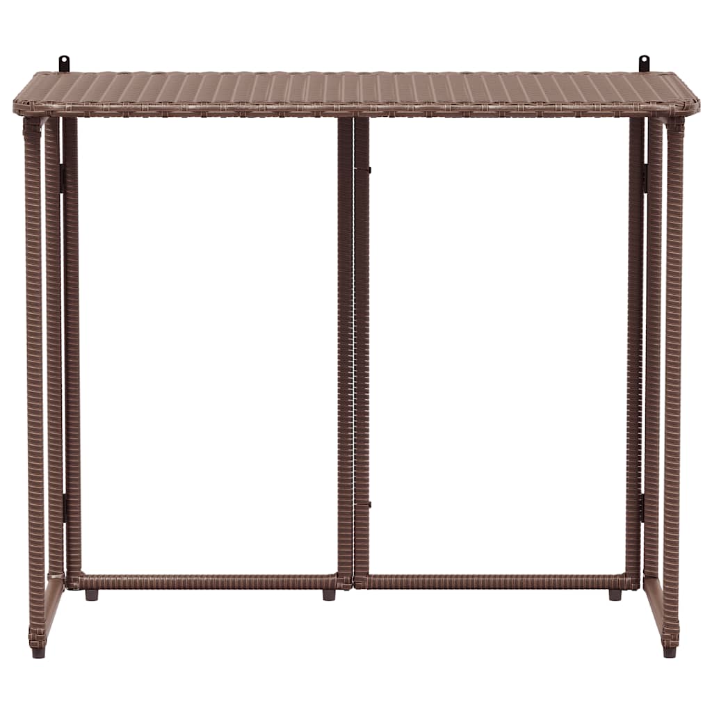 Tavolo Pieghevole da Giardino Marrone 90x51x75 cm Polyrattan 4108255