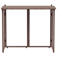 Tavolo Pieghevole da Giardino Marrone 90x51x75 cm Polyrattan 4108255