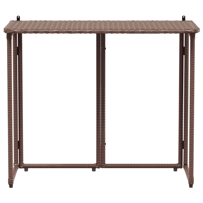 Tavolo Pieghevole da Giardino Marrone 90x51x75 cm Polyrattan 4108255