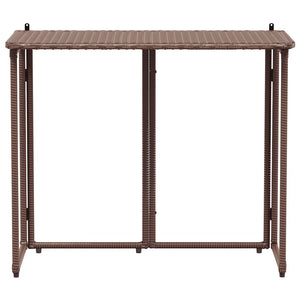 Tavolo Pieghevole da Giardino Marrone 90x51x75 cm Polyrattan