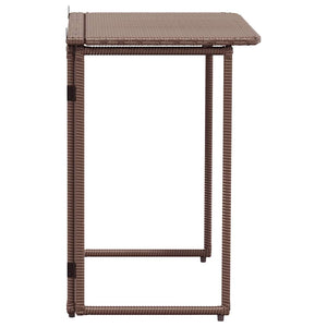 Tavolo Pieghevole da Giardino Marrone 90x51x75 cm Polyrattan 4108255