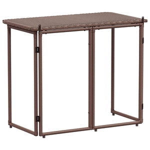Tavolo Pieghevole da Giardino Marrone 90x51x75 cm Polyrattan 4108255