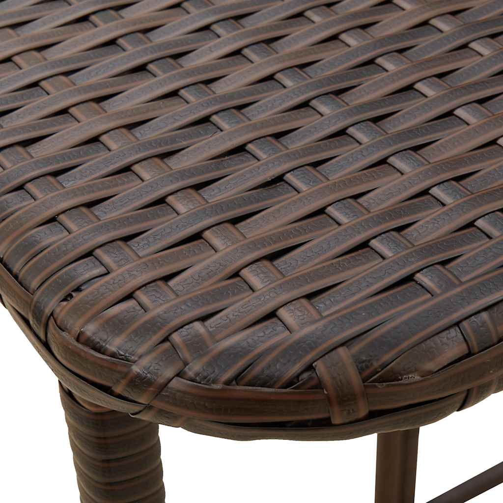 Tavolo Pieghevole da Giardino Marrone 90x51x75 cm Polyrattan 4108255