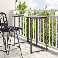 Tavolo Pieghevole da Giardino Marrone 90x51x75 cm Polyrattan 4108255