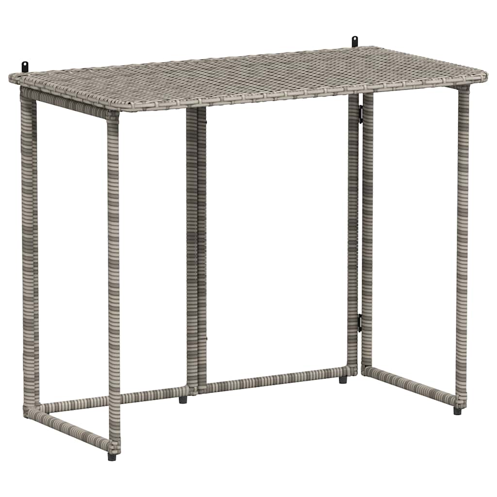 Tavolo da Giardino Pieghevole Grigio 90x51x75 cm in Polyrattan 4108256