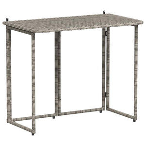 Tavolo da Giardino Pieghevole Grigio 90x51x75 cm in Polyrattan 4108256