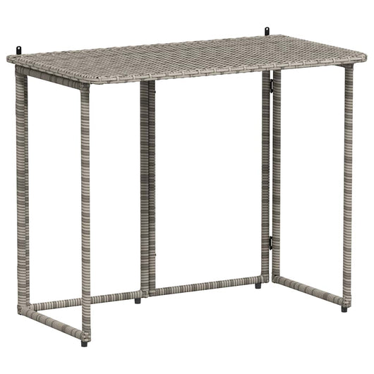 Tavolo da Giardino Pieghevole Grigio 90x51x75 cm in Polyrattan 4108256