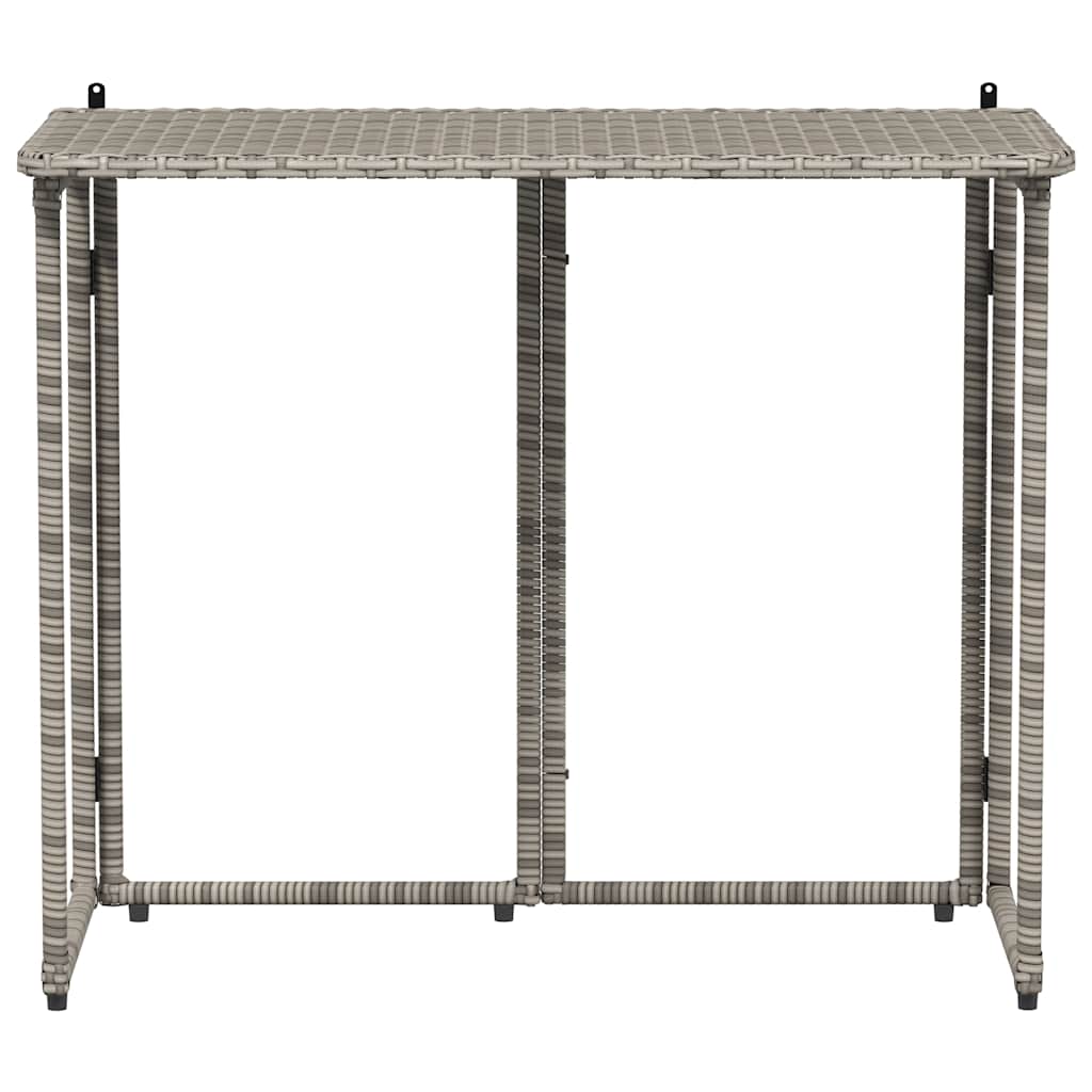 Tavolo da Giardino Pieghevole Grigio 90x51x75 cm in Polyrattan 4108256