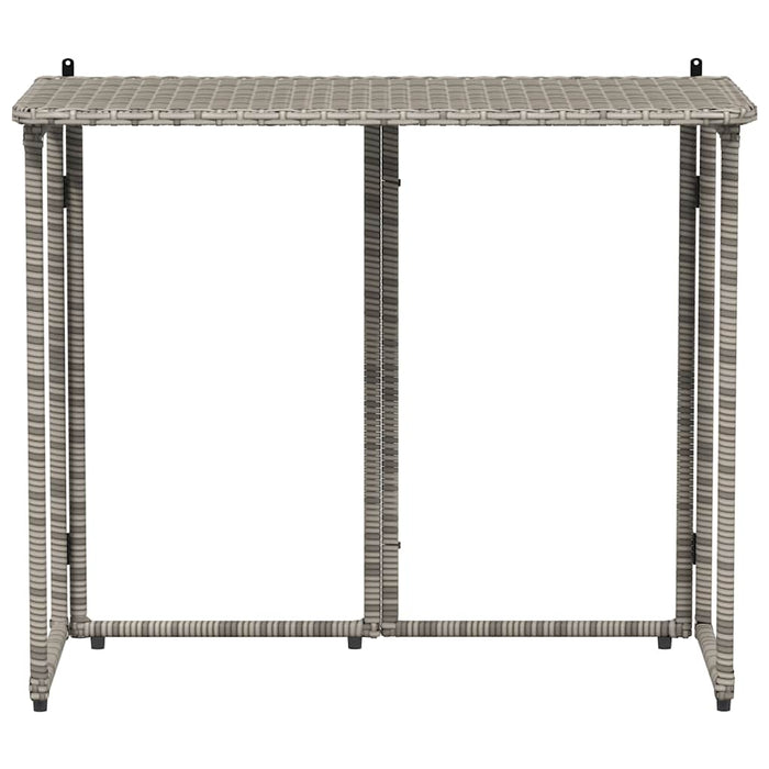 Tavolo da Giardino Pieghevole Grigio 90x51x75 cm in Polyrattan 4108256