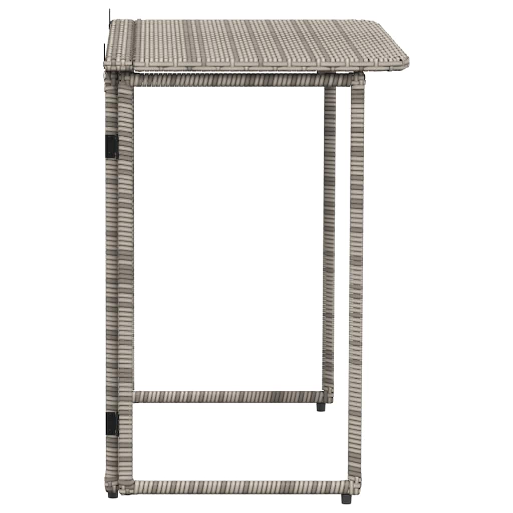 Tavolo da Giardino Pieghevole Grigio 90x51x75 cm in Polyrattan 4108256