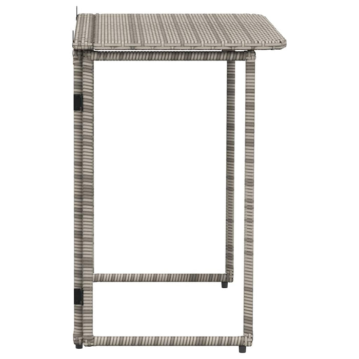 Tavolo da Giardino Pieghevole Grigio 90x51x75 cm in Polyrattan 4108256