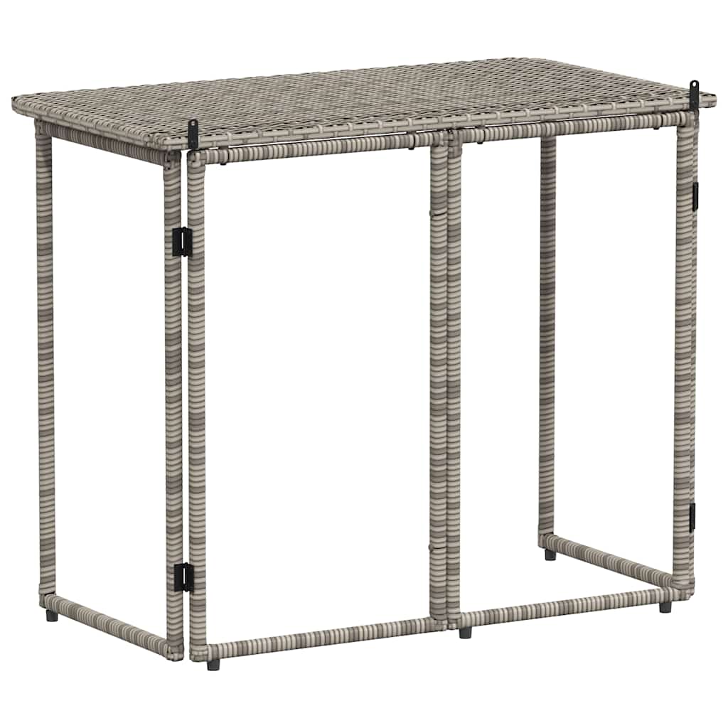 Tavolo da Giardino Pieghevole Grigio 90x51x75 cm in Polyrattan 4108256