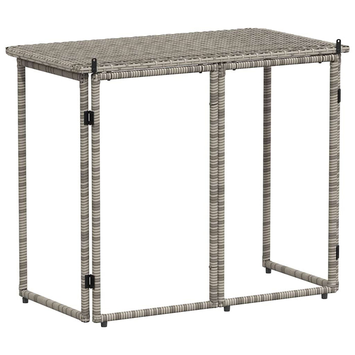 Tavolo da Giardino Pieghevole Grigio 90x51x75 cm in Polyrattan 4108256