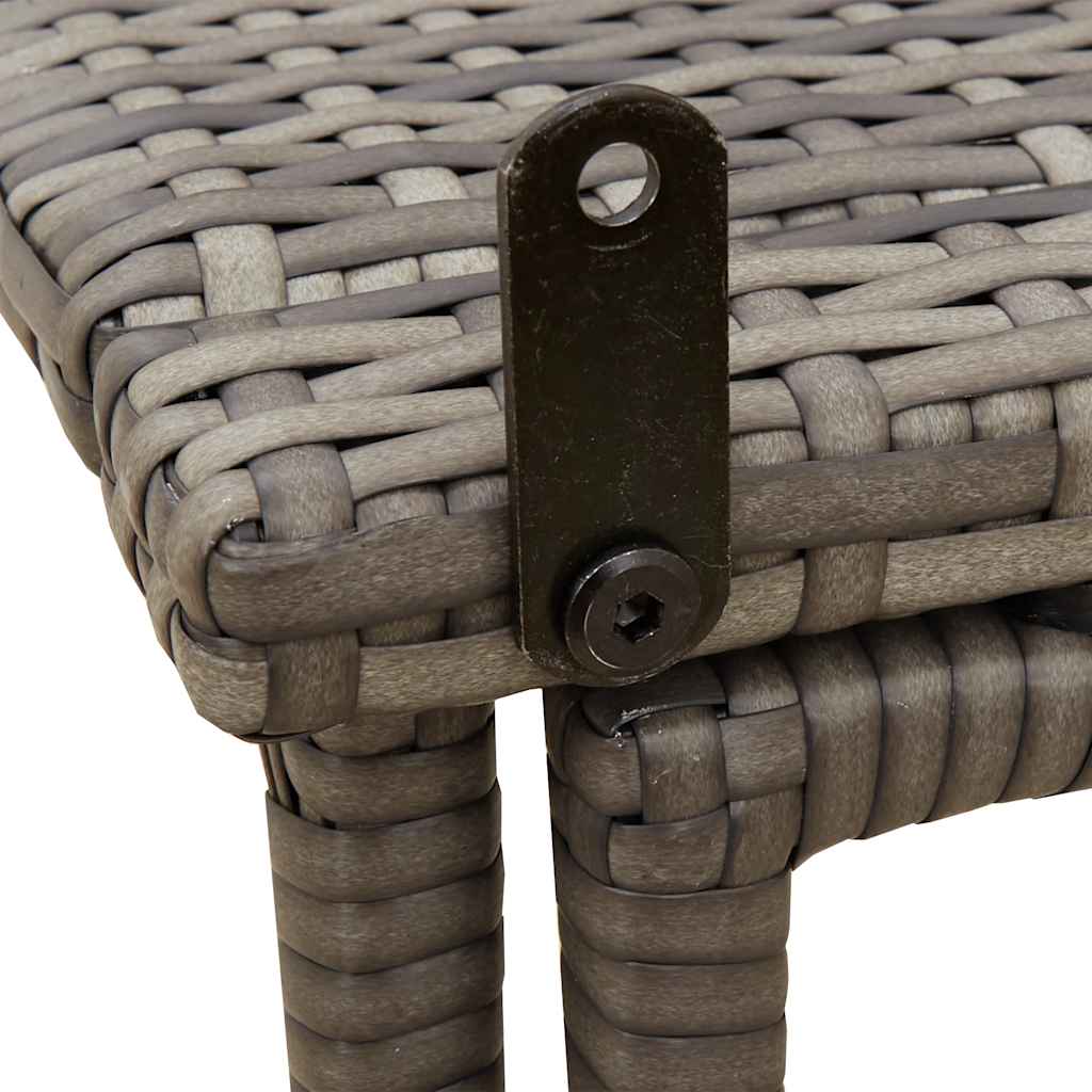 Tavolo da Giardino Pieghevole Grigio 90x51x75 cm in Polyrattan 4108256
