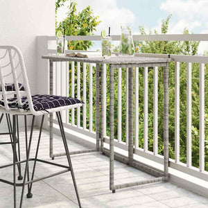 Tavolo da Giardino Pieghevole Grigio 90x51x75 cm in Polyrattan 4108256