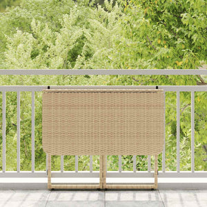 Tavolino da Giardino Pieghevole Beige 90x51x75 cm in Polyrattan 4108257
