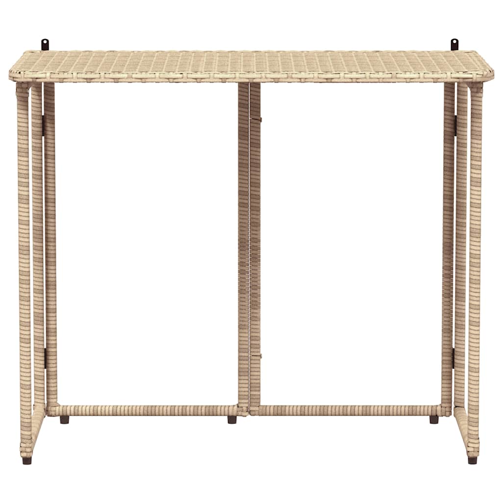 Tavolino da Giardino Pieghevole Beige 90x51x75 cm in Polyrattan 4108257