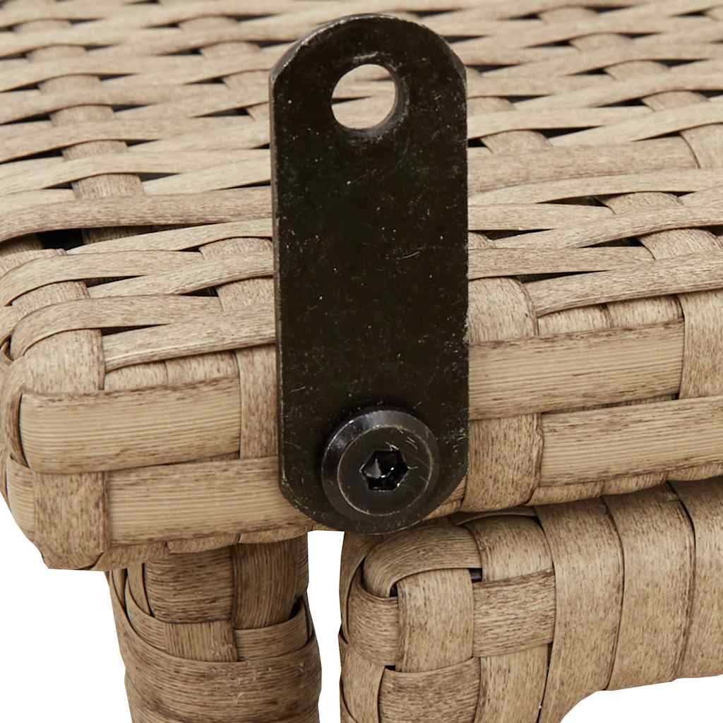 Tavolino da Giardino Pieghevole Beige 90x51x75 cm in Polyrattan 4108257
