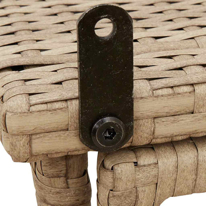 Tavolino da Giardino Pieghevole Beige 90x51x75 cm in Polyrattan 4108257