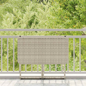 Tavolo Giardino Pieghevole Grigio Chiaro 90x51x75 cm Polyrattan 4108258