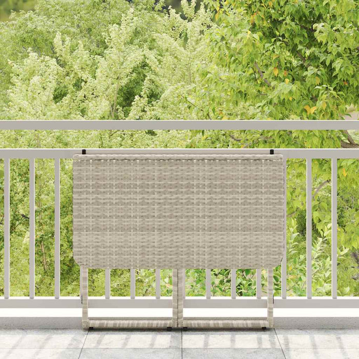 Tavolo Giardino Pieghevole Grigio Chiaro 90x51x75 cm Polyrattan 4108258