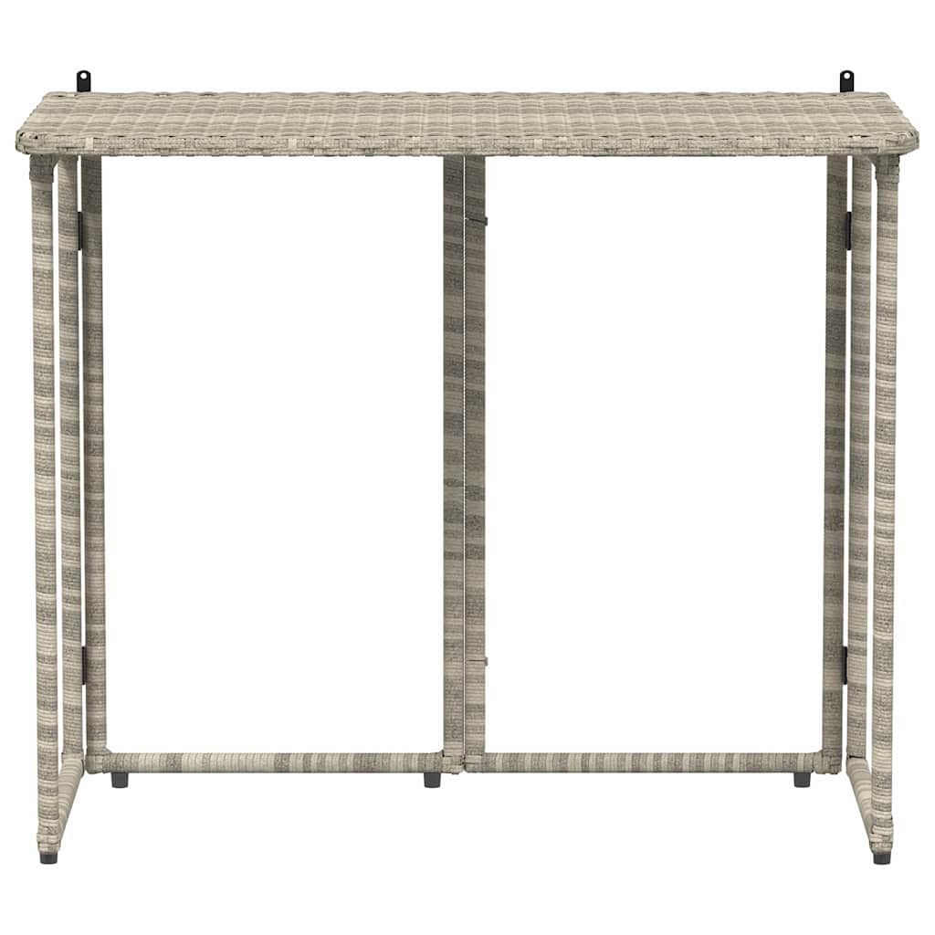 Tavolo Giardino Pieghevole Grigio Chiaro 90x51x75 cm Polyrattan 4108258