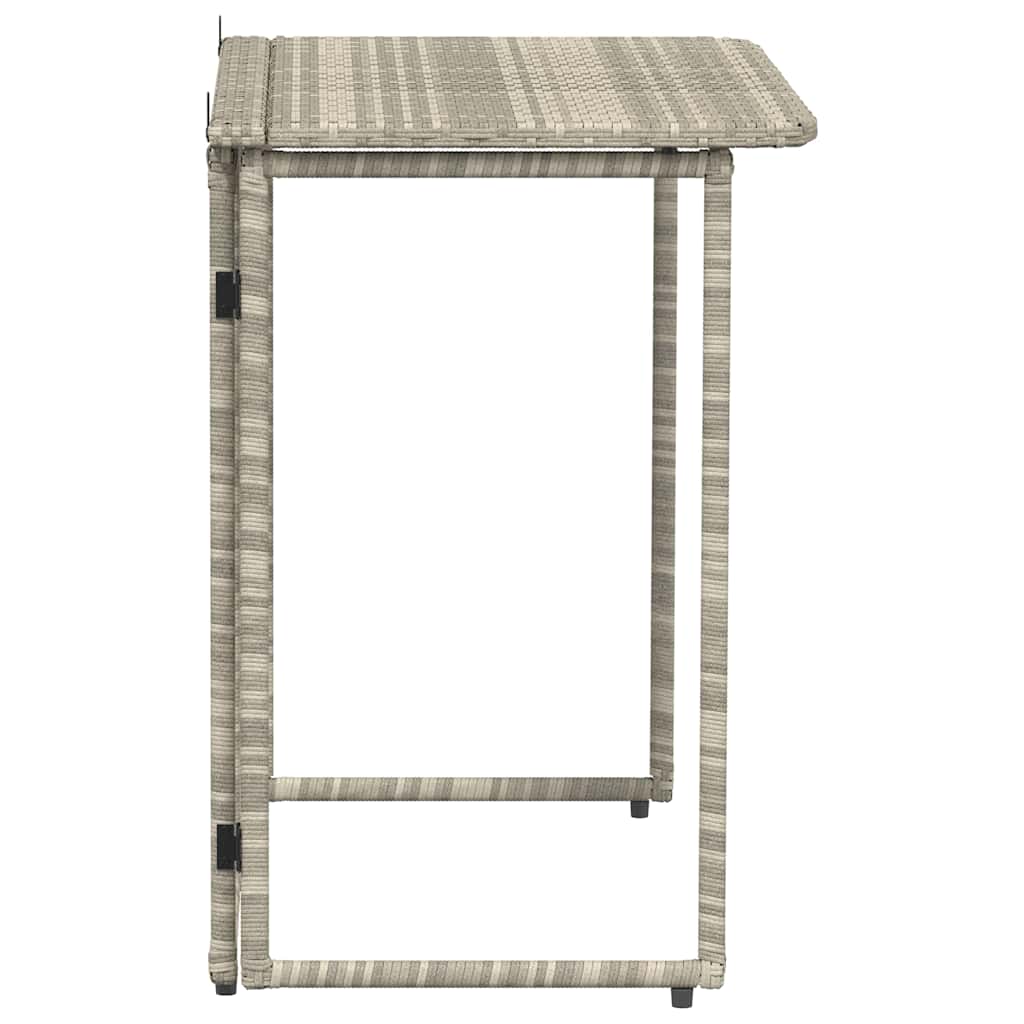 vidaXL Tavolo Giardino Pieghevole Grigio Chiaro 90x51x75 cm Polyrattan