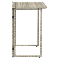 vidaXL Tavolo Giardino Pieghevole Grigio Chiaro 90x51x75 cm Polyrattan