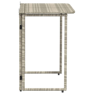 vidaXL Tavolo Giardino Pieghevole Grigio Chiaro 90x51x75 cm Polyrattan