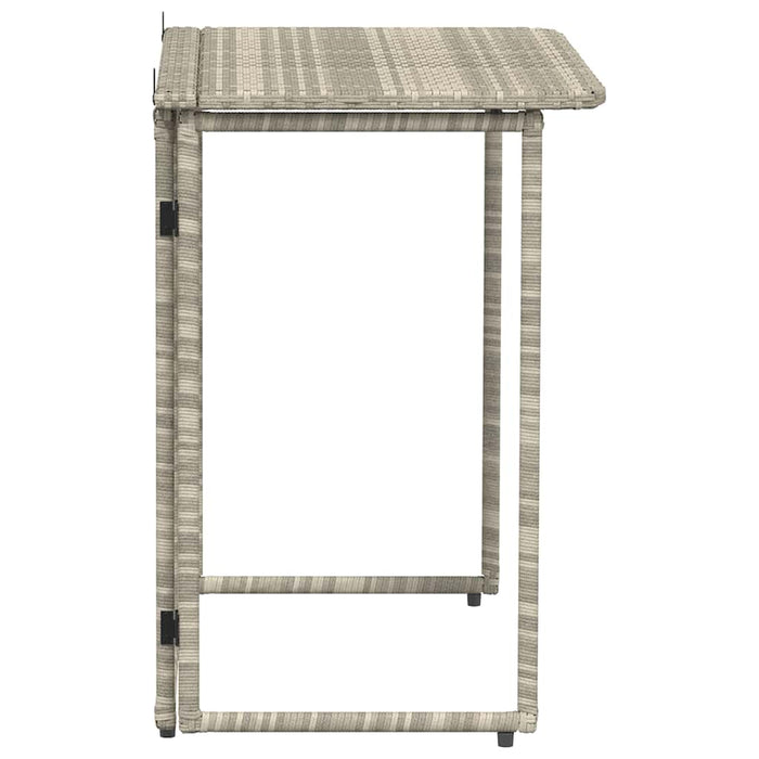 vidaXL Tavolo Giardino Pieghevole Grigio Chiaro 90x51x75 cm Polyrattan