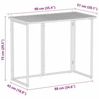 vidaXL Tavolo Giardino Pieghevole Grigio Chiaro 90x51x75 cm Polyrattan